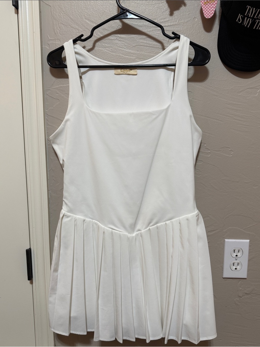 Amazon White Pleated Tank Top